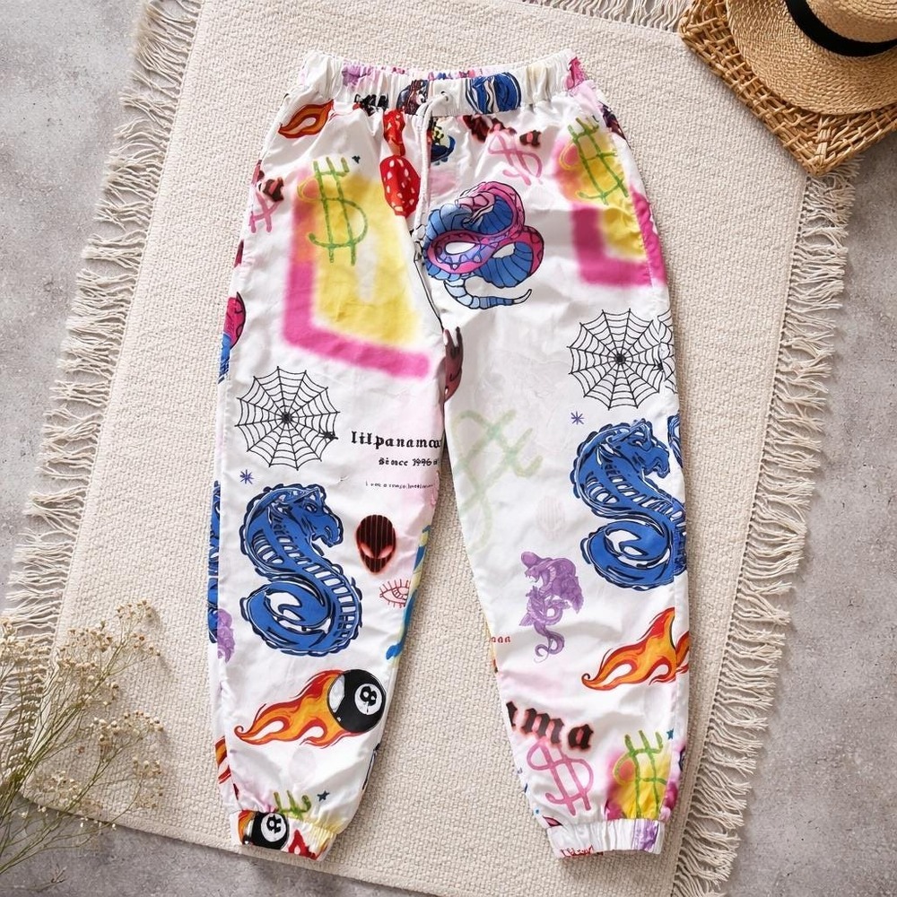AMIRALI PANAMA Mens 2XL Y2K VINTAGE Graffiti Track Pants Streetwear *Runs Small*